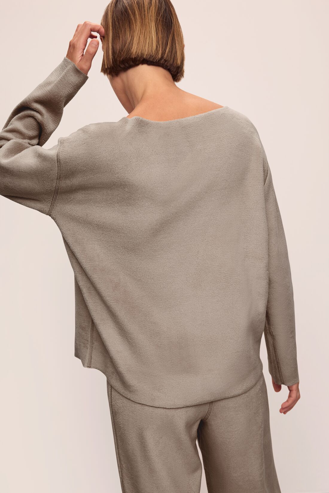 Eberjey Reversible Plush Raw Edge Pullover