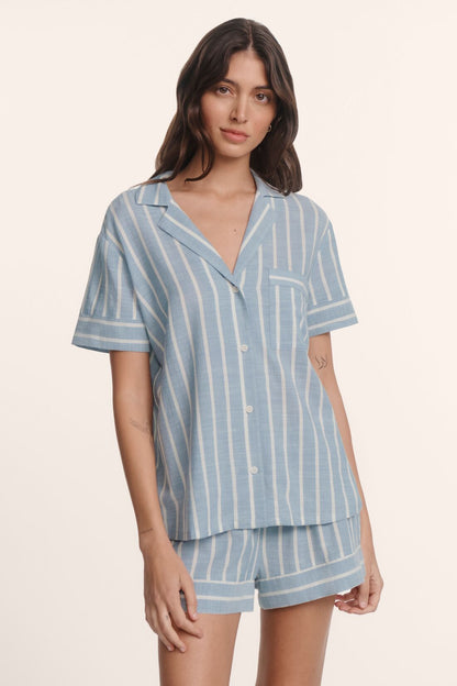 Classic Stripe Slate Blue/Ivory,X-Small