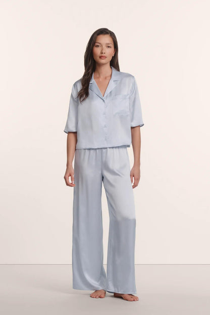 Eberjey Inez Washable Silk Relaxed Wide Leg Pant PJ Set