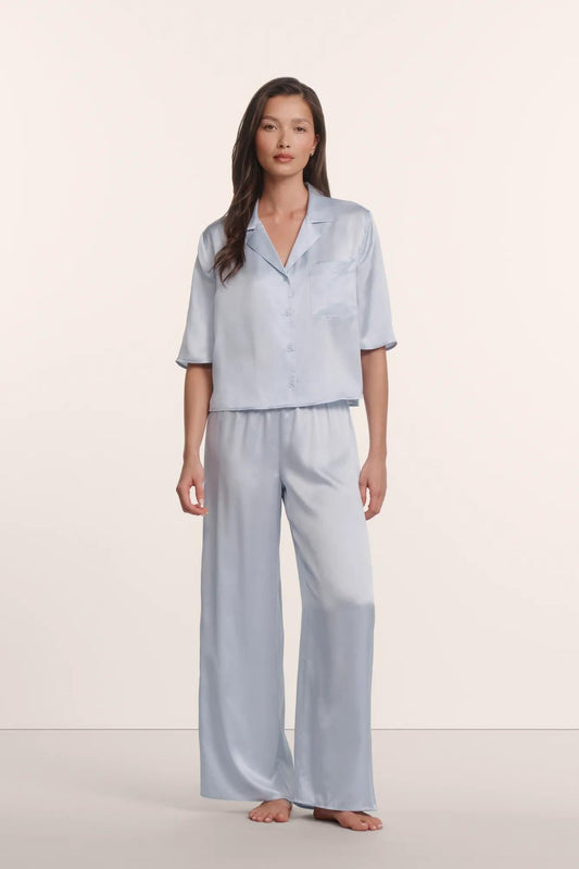 Eberjey Inez Washable Silk Relaxed Wide Leg Pant PJ Set