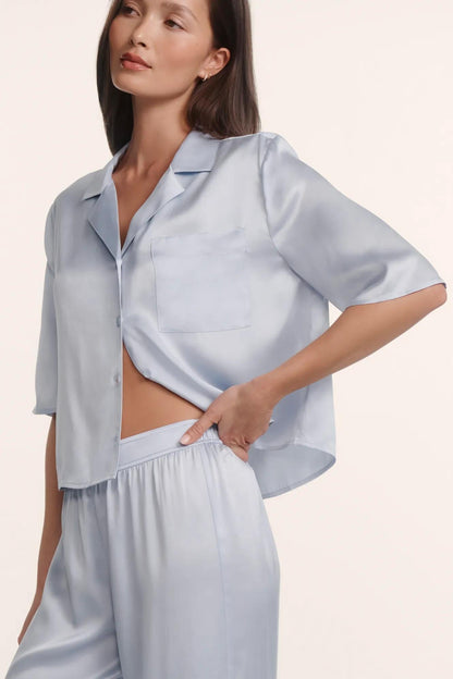 Eberjey Inez Washable Silk Relaxed Wide Leg Pant PJ Set