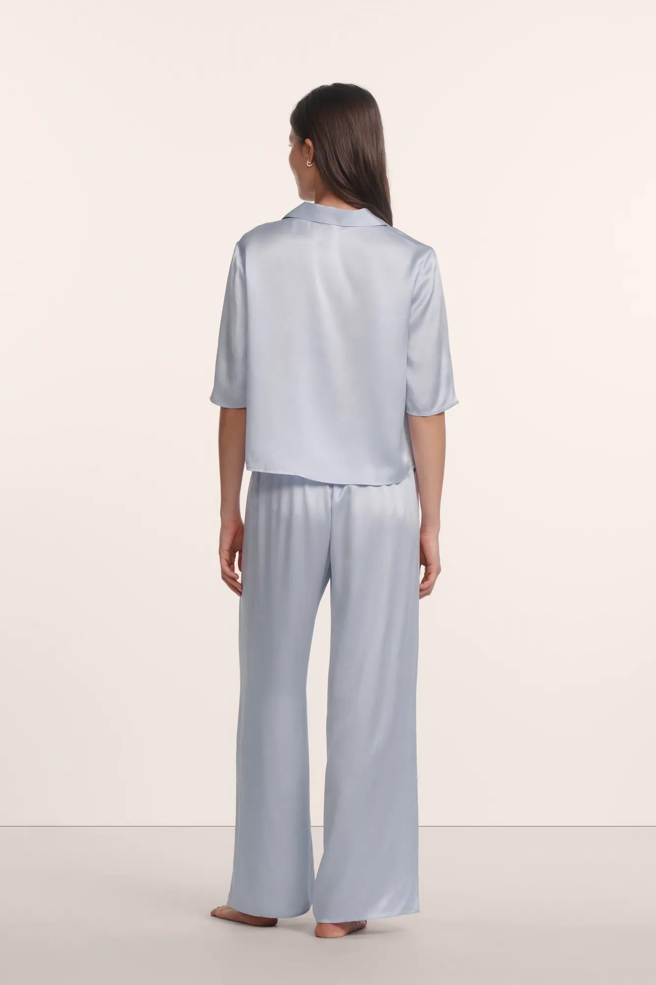 Eberjey Inez Washable Silk Relaxed Wide Leg Pant PJ Set