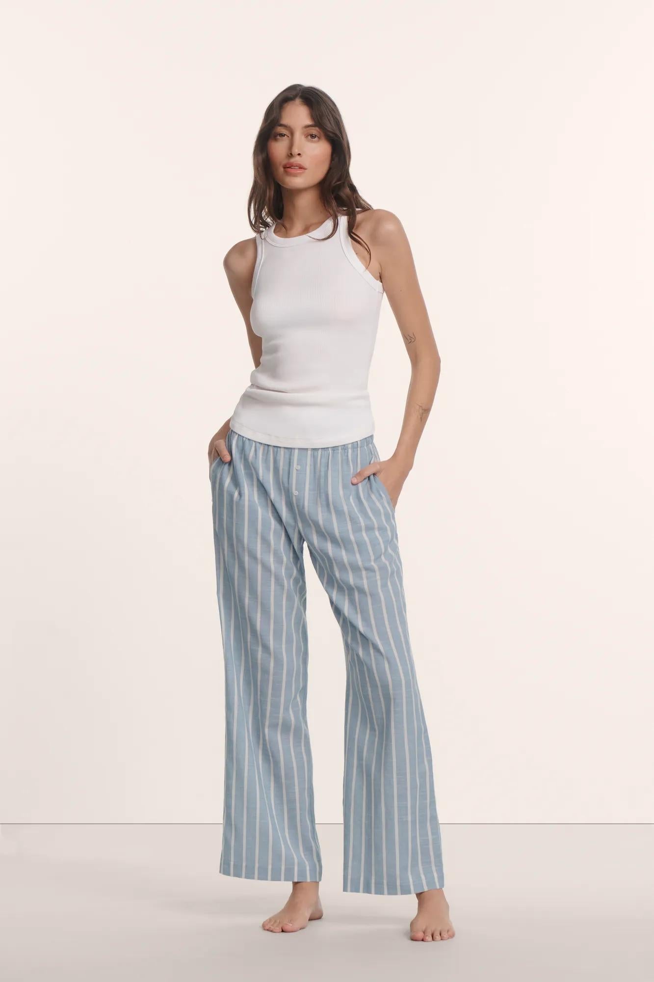 Classic Stripe Slate Blue/Ivory,X-Small