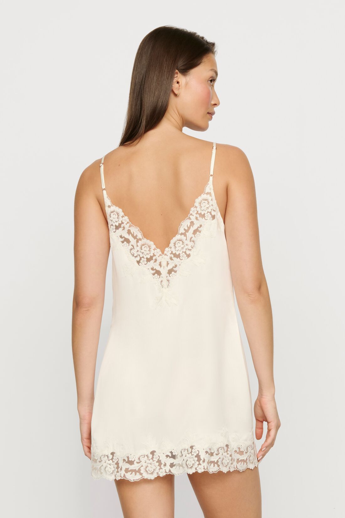 Eberjey Washable Silk with Lace Embroidery Short Slip