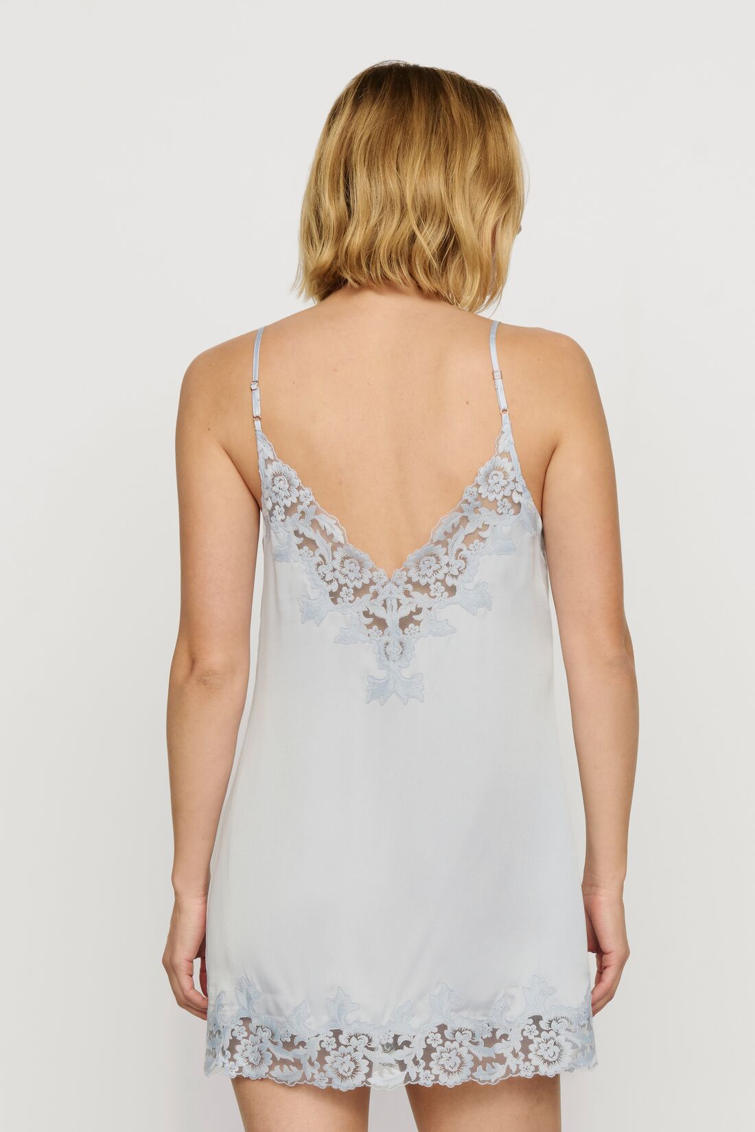 Eberjey Washable Silk with Lace Embroidery Short Slip