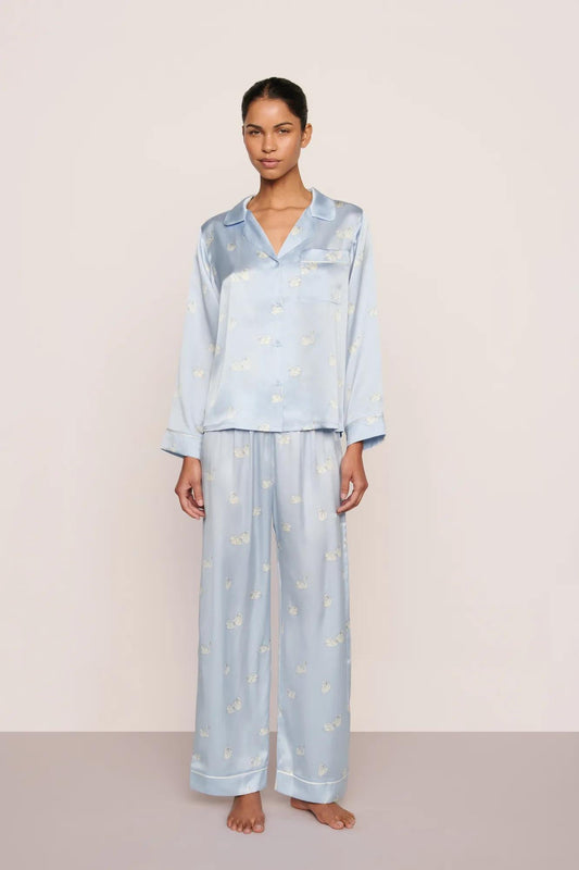 Eberjey Inez Washable Silk Printed Long PJ Set