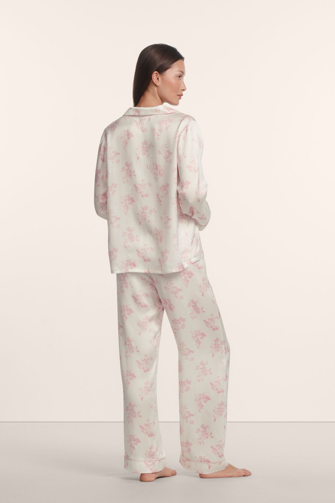 Eberjey Inez Washable Silk Printed Long PJ Set