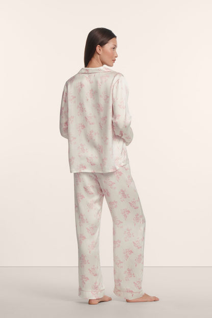 Eberjey Inez Washable Silk Printed Long PJ Set