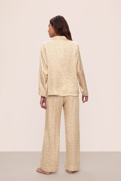 Eberjey Inez Washable Silk Printed Long PJ Set