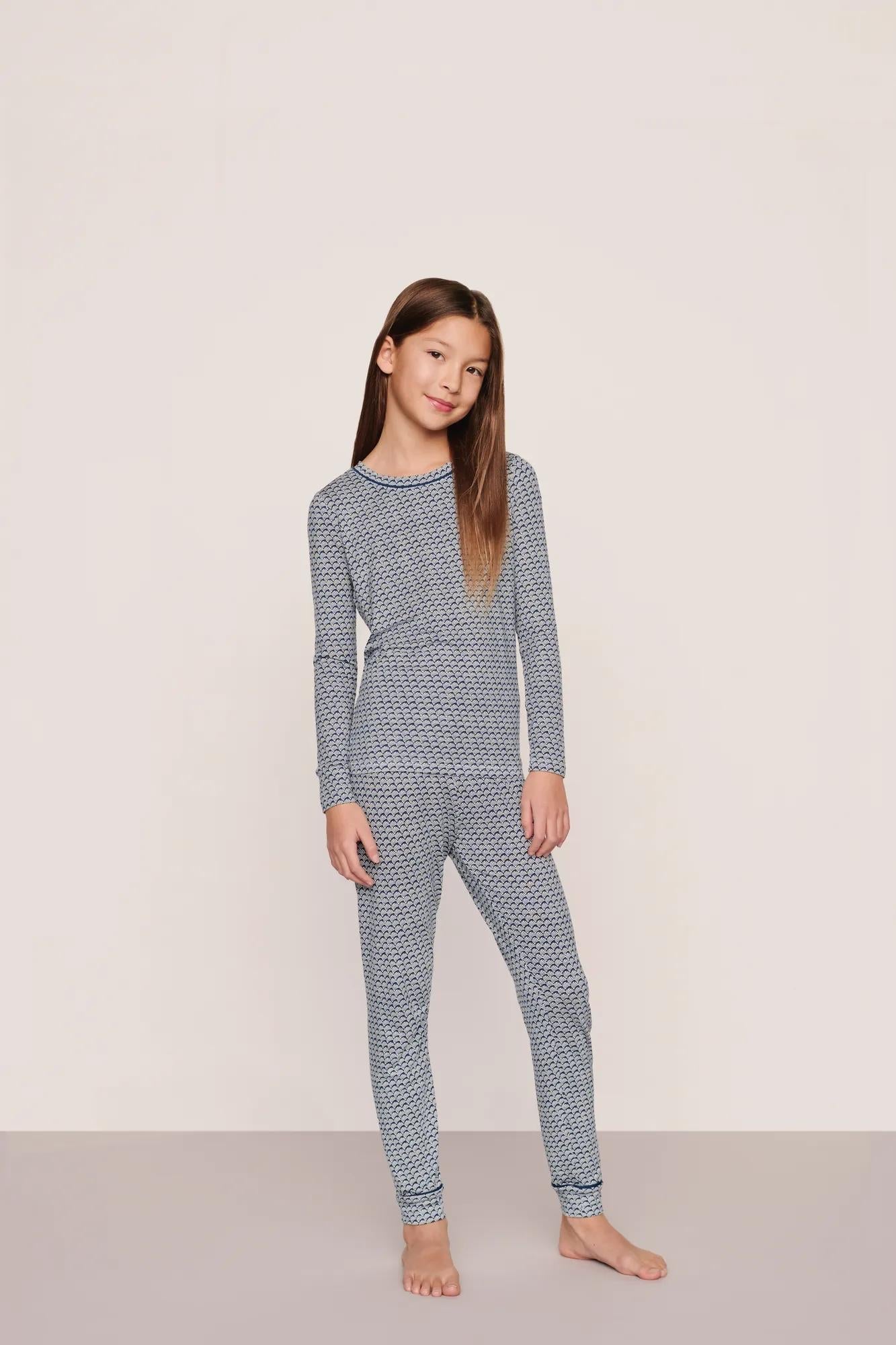 Eberjey Kids Printed TENCEL™ Modal Unisex Long PJ Set