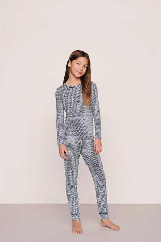 Eberjey Kids Printed TENCEL™ Modal Unisex Long PJ Set