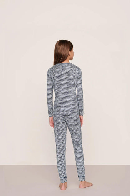 Eberjey Kids Printed TENCEL™ Modal Unisex Long PJ Set