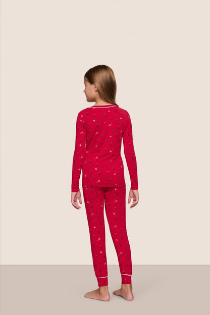 Eberjey Kids Printed TENCEL™ Modal Unisex Long PJ Set