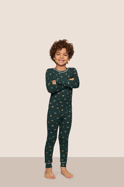 Eberjey Kids Printed TENCEL™ Modal Unisex Long PJ Set