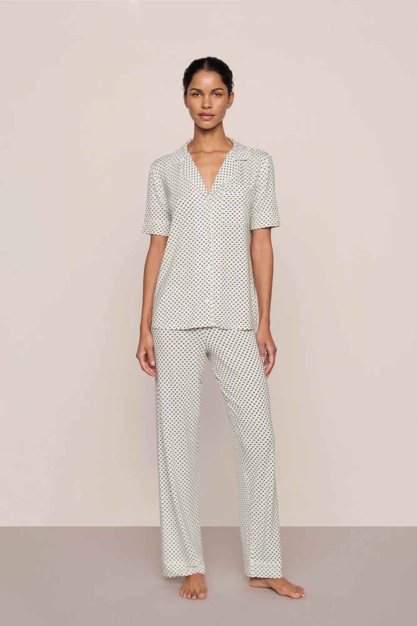 Eberjey Gisele Printed TENCEL™ Modal Short Sleeve Pant PJ Set