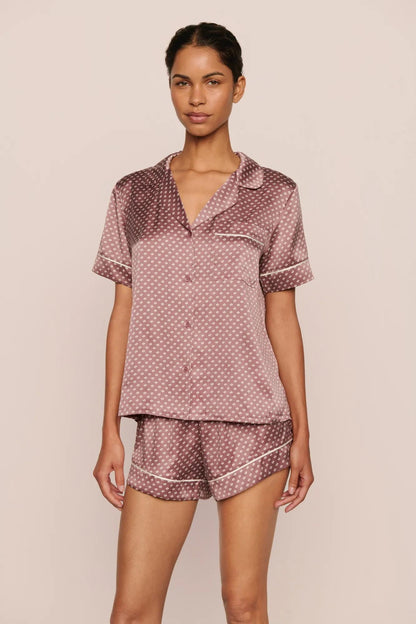 Eberjey Inez Washable Silk Printed Short PJ Set