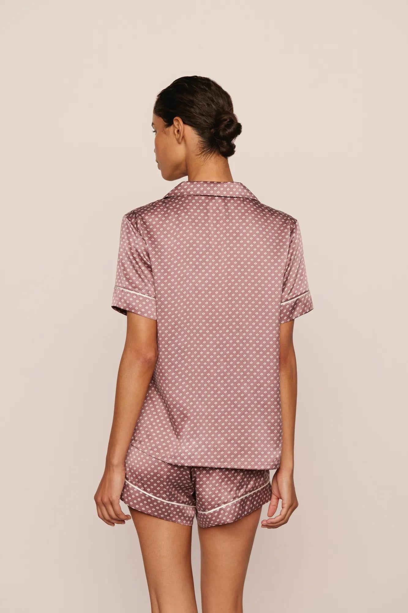 Eberjey Inez Washable Silk Printed Short PJ Set