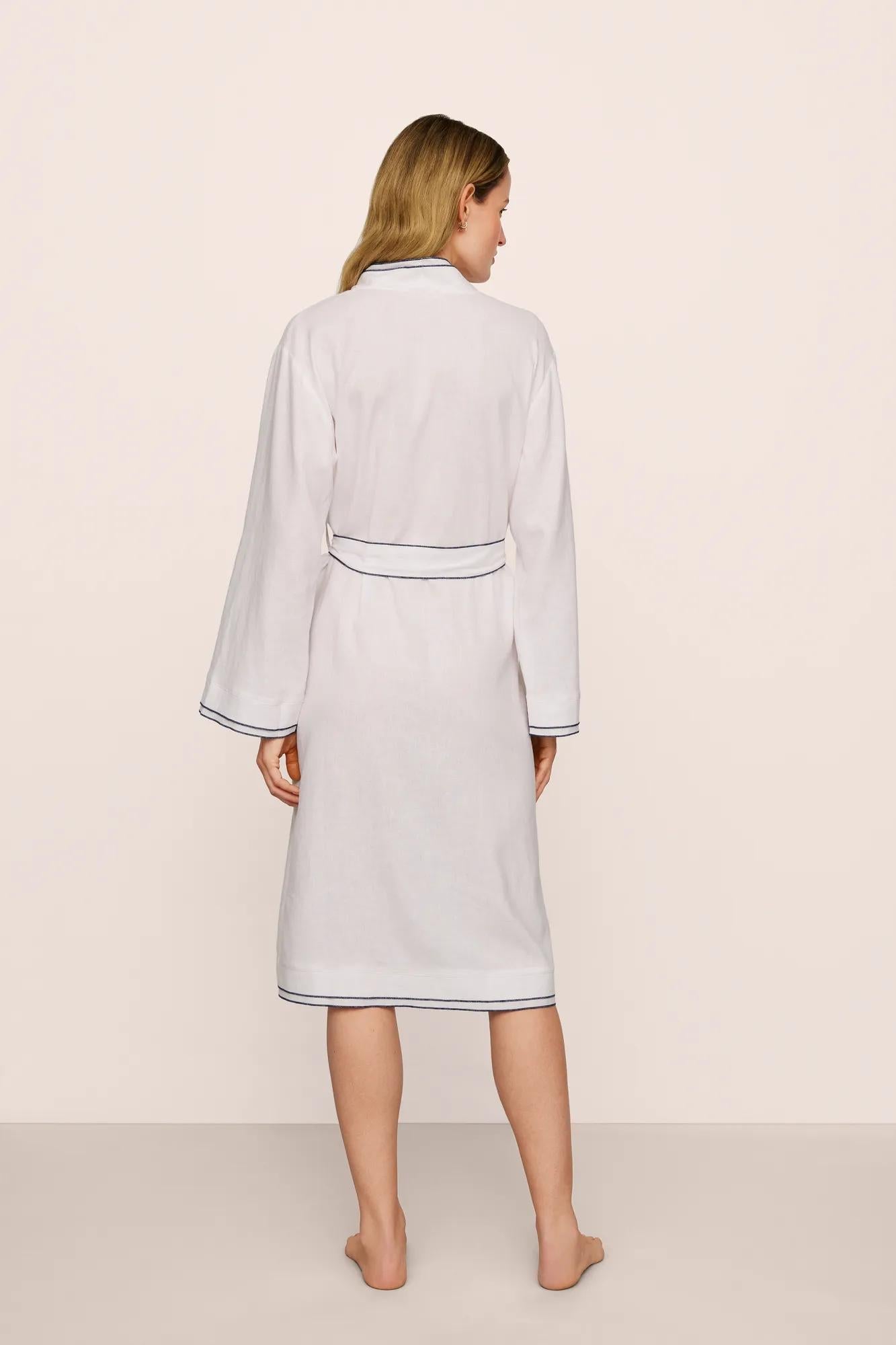 Eberjey Linen Blend Long Sleeve Robe
