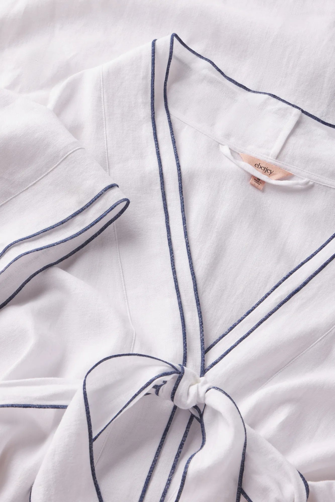 Eberjey Linen Blend Long Sleeve Robe