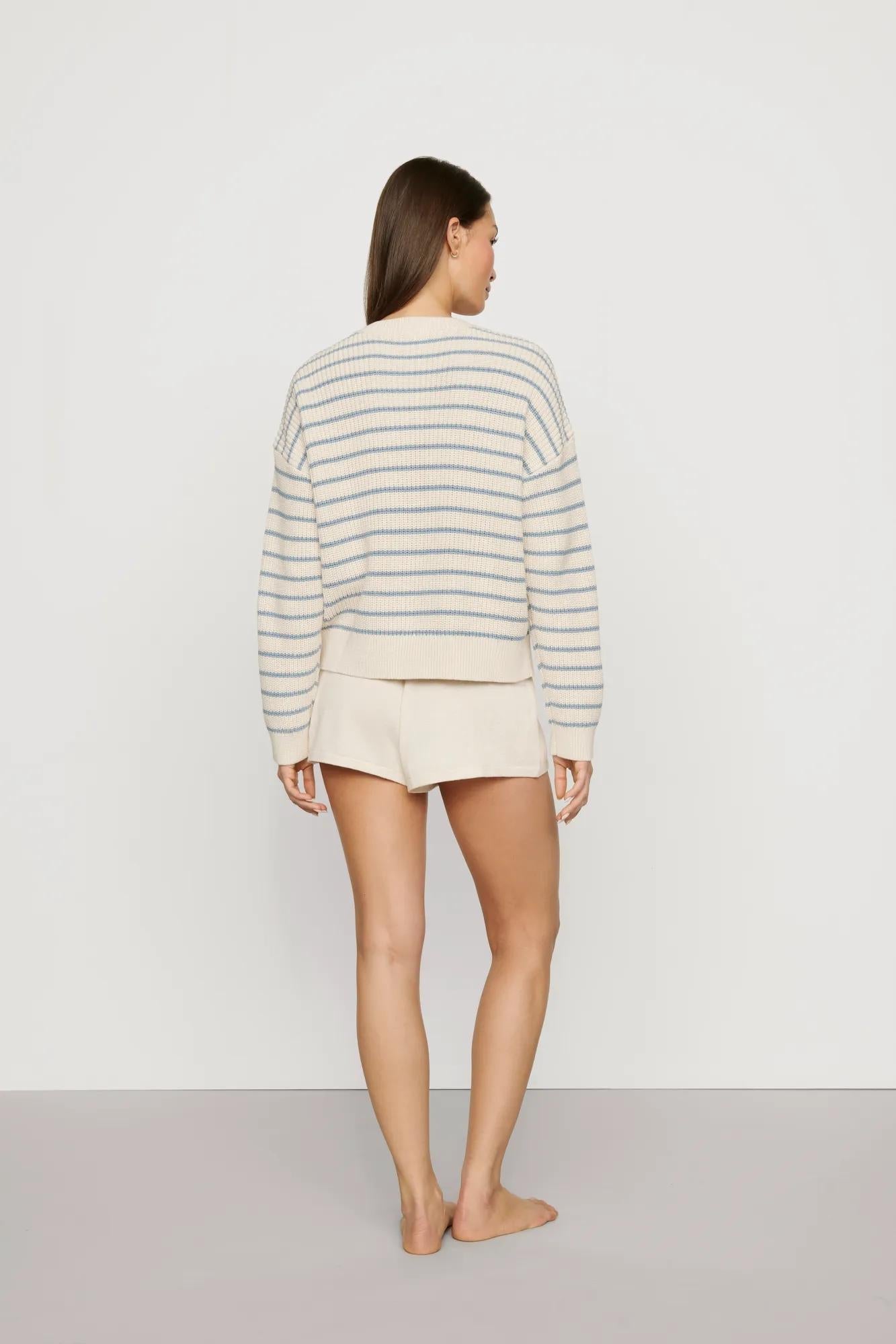 Eberjey Coastal Cotton Sweater Crew Neck Pullover