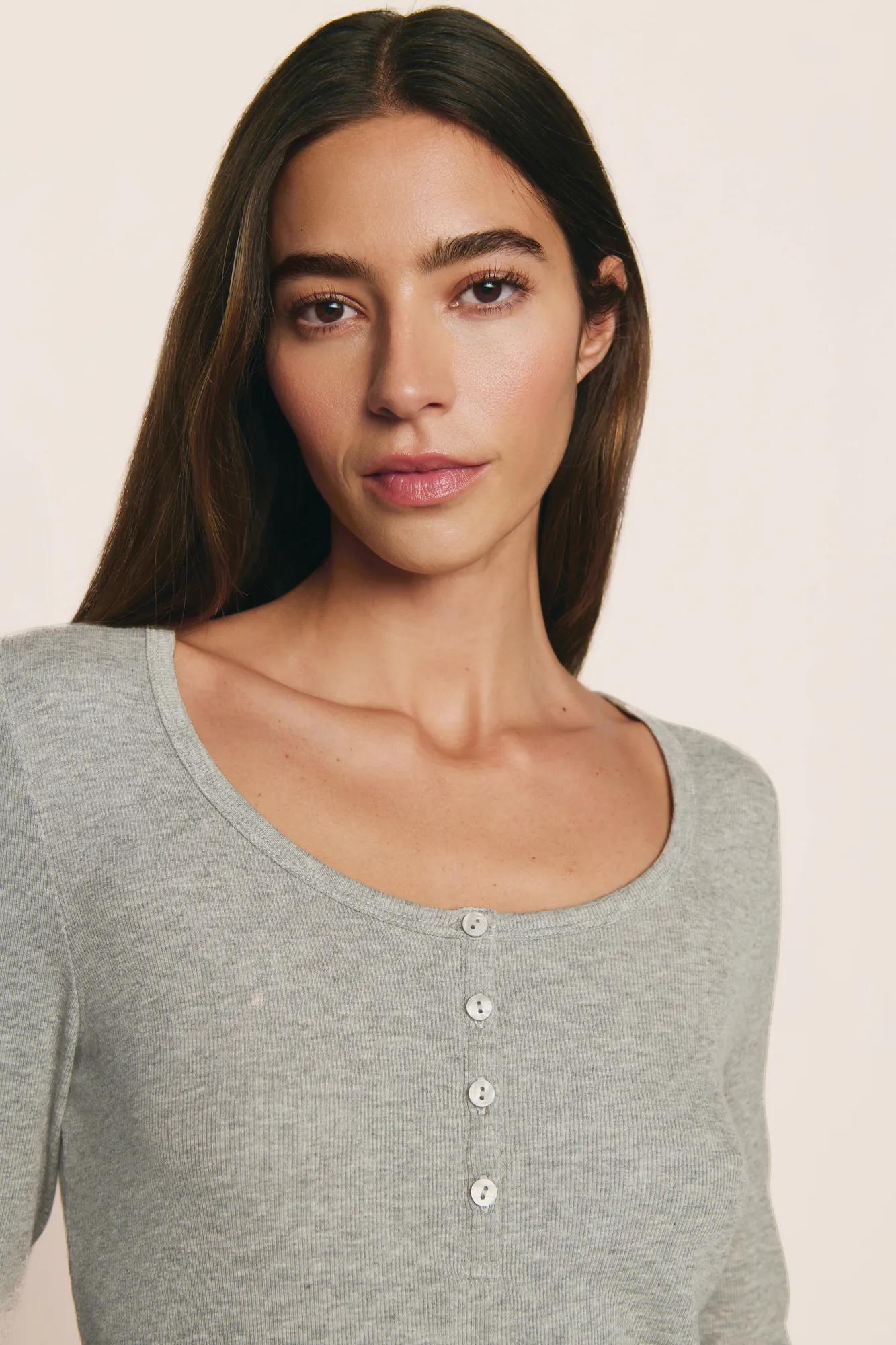 Eberjey Dream Rib Long Sleeve Henley Tee