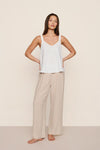 Gingham White/Warm Taupe