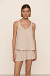Gingham White/Warm Taupe