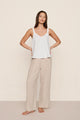 Gingham White/Warm Taupe