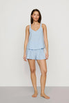 Gingham White/Summer Blue