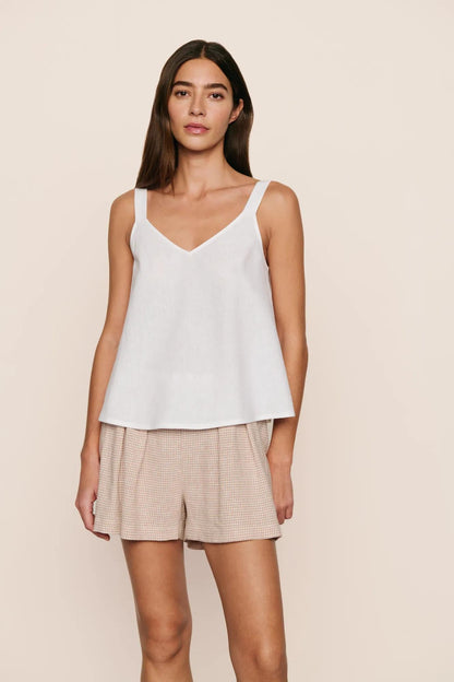 Gingham White/Warm Taupe,X-Small