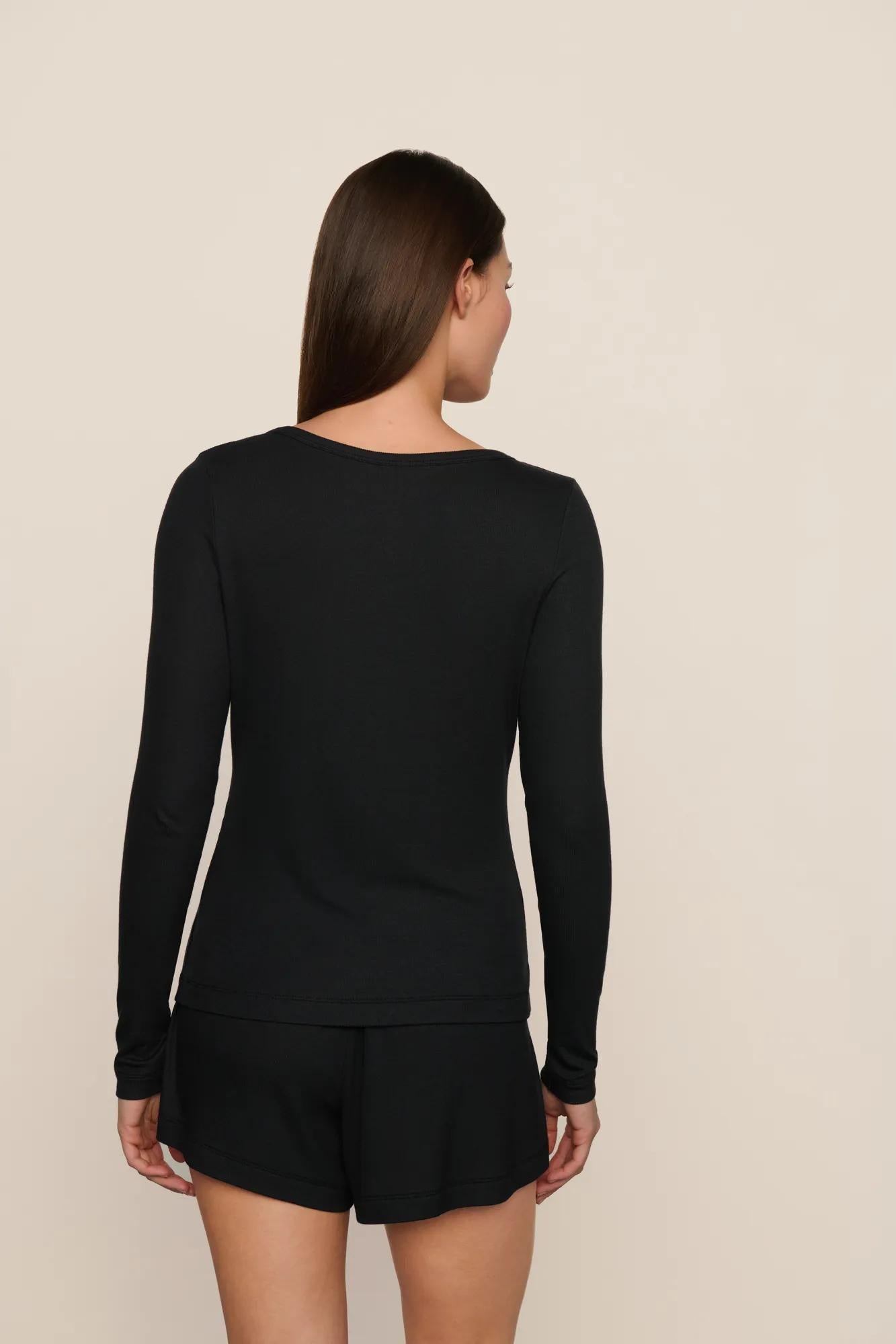 Eberjey Dream Rib Long Sleeve Henley Tee