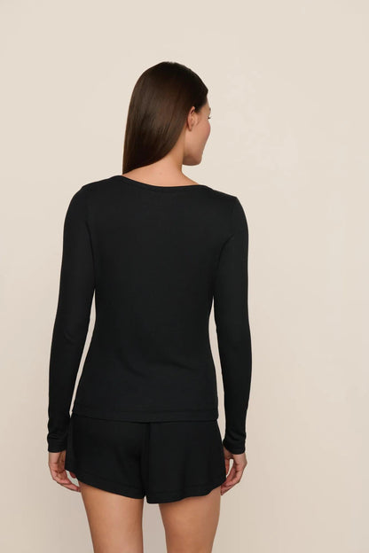 Eberjey Dream Rib Long Sleeve Henley Tee