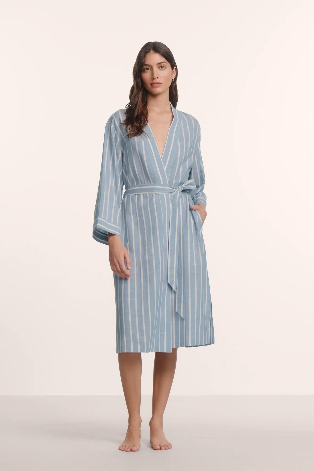 Classic Stripe Slate Blue/Ivory,X-Small