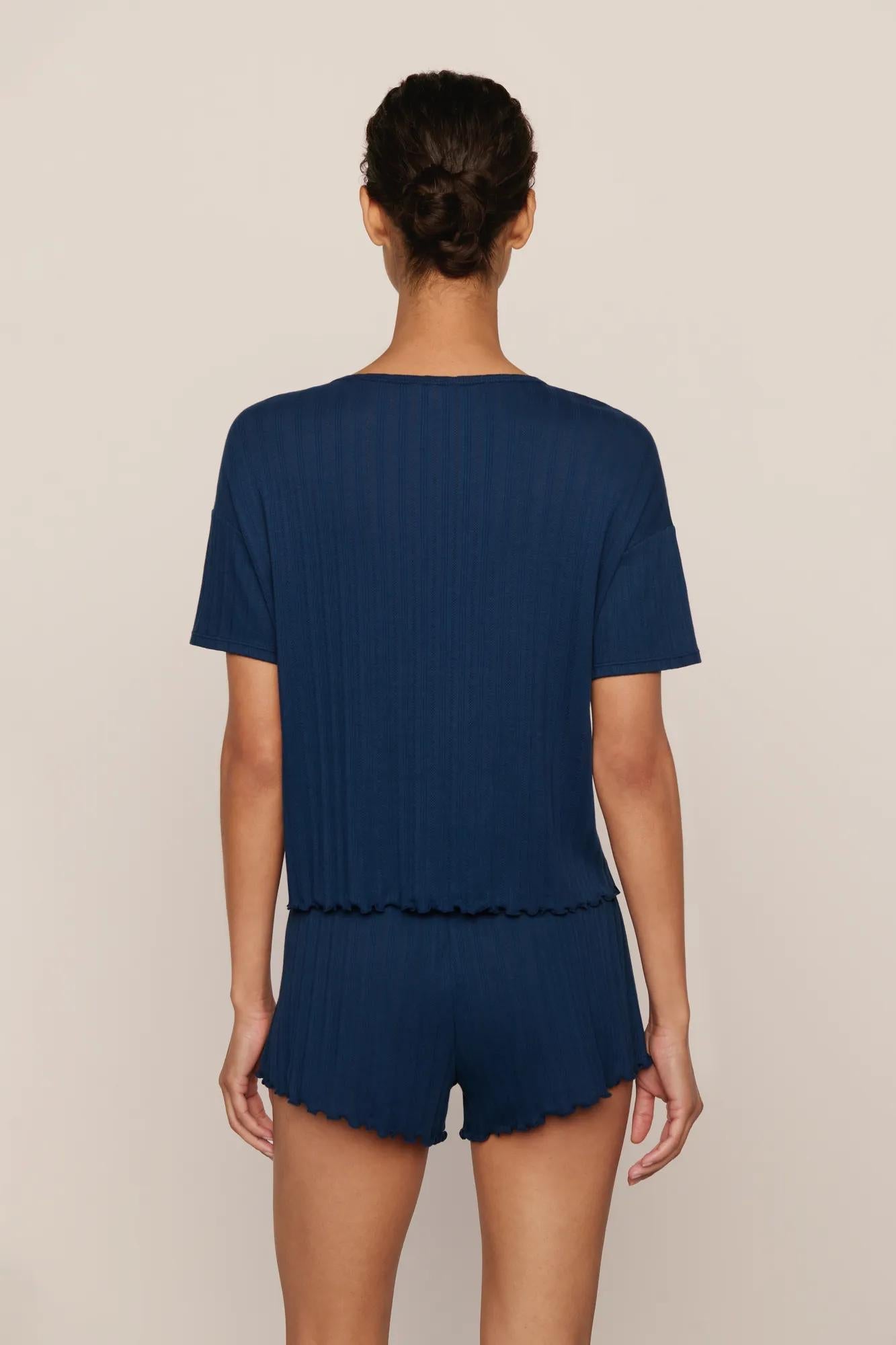 Eberjey Pointelle Short Sleeve Tee