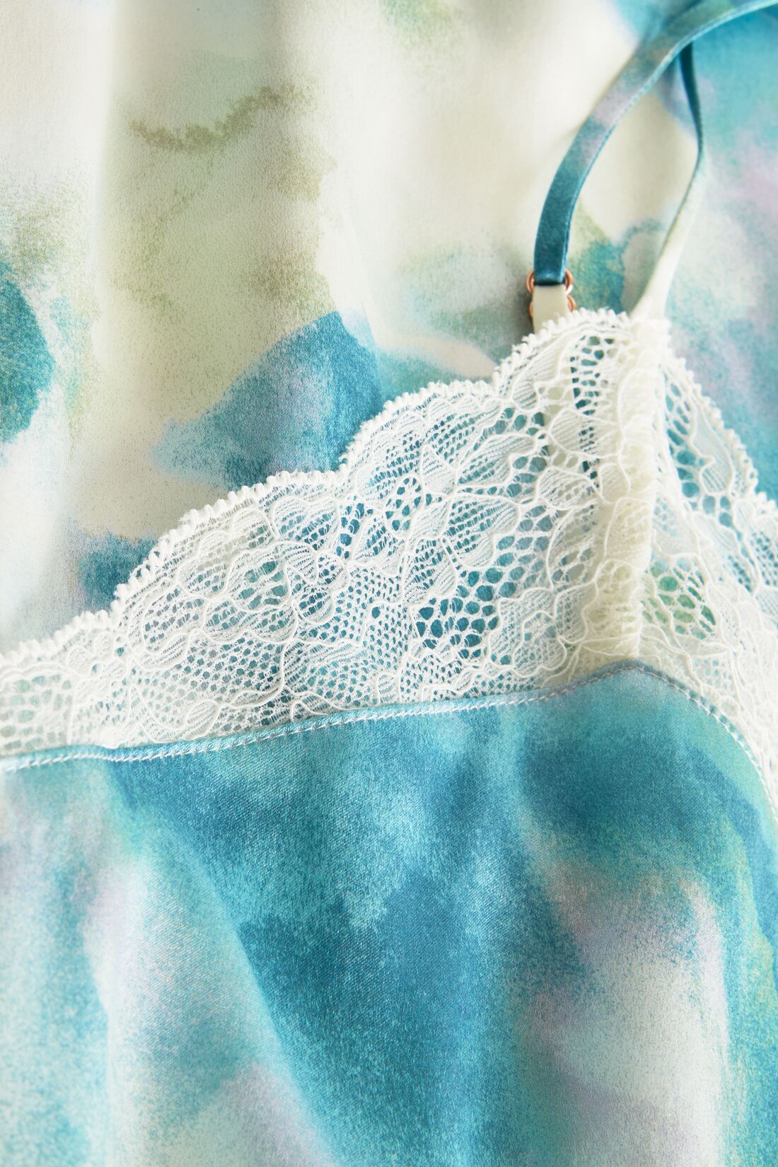 Eberjey Washable Silk Printed Lace Cami & Short Set