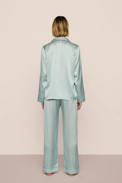 Eberjey Inez Washable Silk Printed Long PJ Set