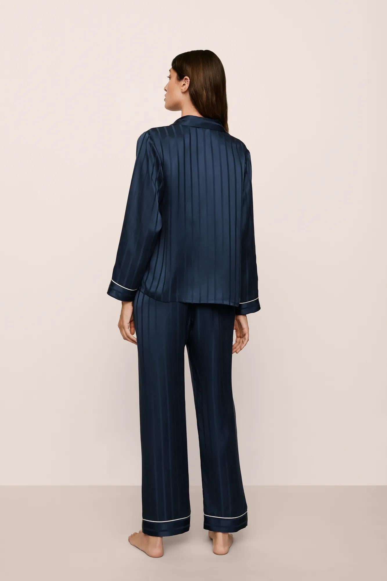 Eberjey Inez Washable Silk Jacquard Long PJ Set