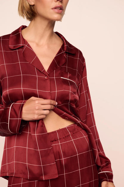 Eberjey Eberjey x Lily Aldridge - Inez Washable Silk Printed Long PJ Set