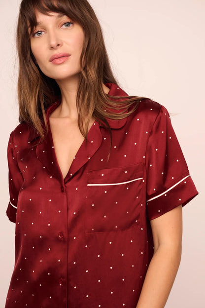 Eberjey Eberjey x Lily Aldridge - Inez Washable Silk Printed Short PJ Set