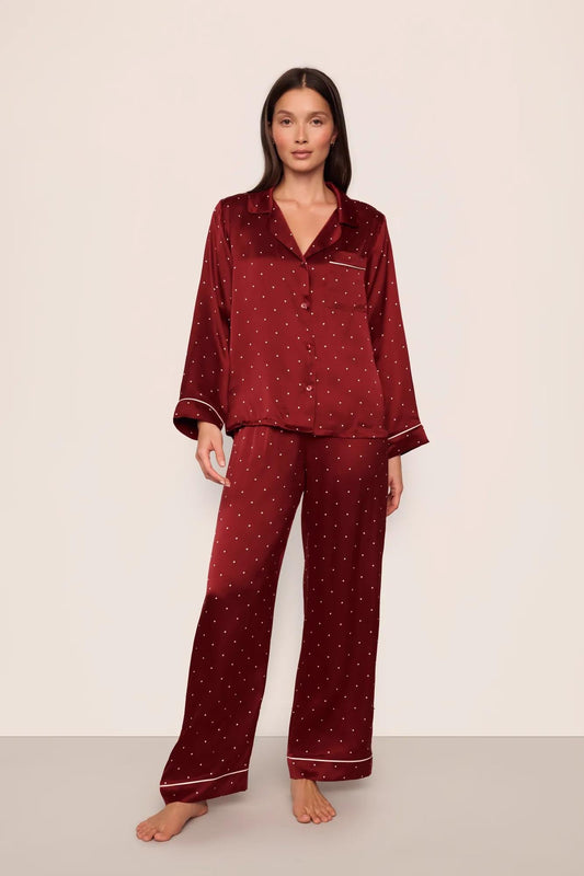 Eberjey Eberjey x Lily Aldridge - Inez Washable Silk Printed Long PJ Set