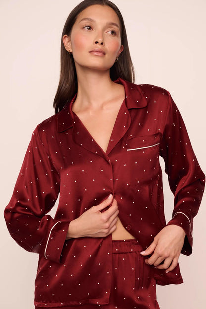 Eberjey Eberjey x Lily Aldridge - Inez Washable Silk Printed Long PJ Set