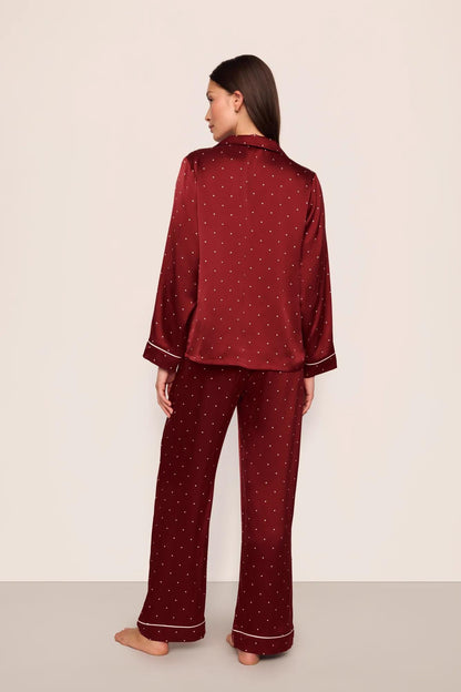 Eberjey Eberjey x Lily Aldridge - Inez Washable Silk Printed Long PJ Set
