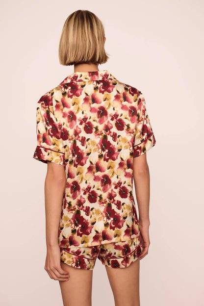 Eberjey Eberjey x Lily Aldridge - Inez Washable Silk Printed Short PJ Set
