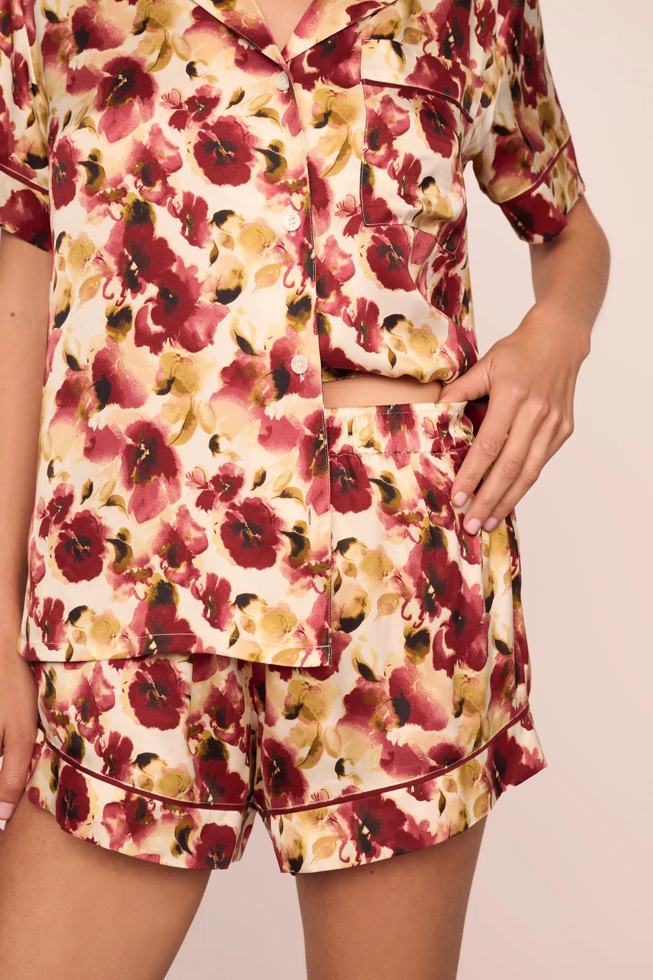 Eberjey Eberjey x Lily Aldridge - Inez Washable Silk Printed Short PJ Set