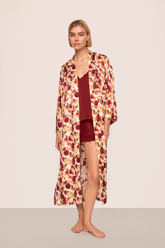 Eberjey Eberjey x Lily Aldridge - Inez Washable Silk Printed Robe