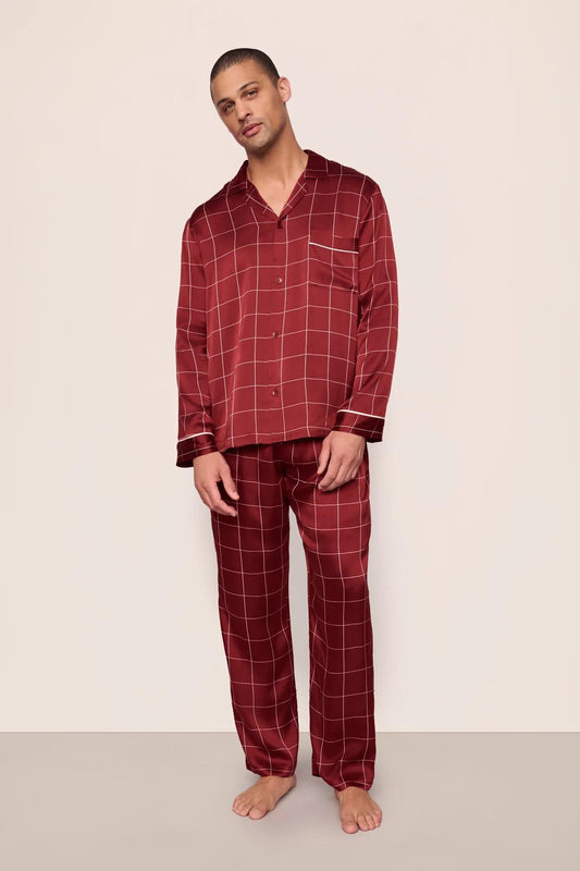 Eberjey Eberjey x Lily Aldridge - Charles Washable Silk Printed Long PJ Set