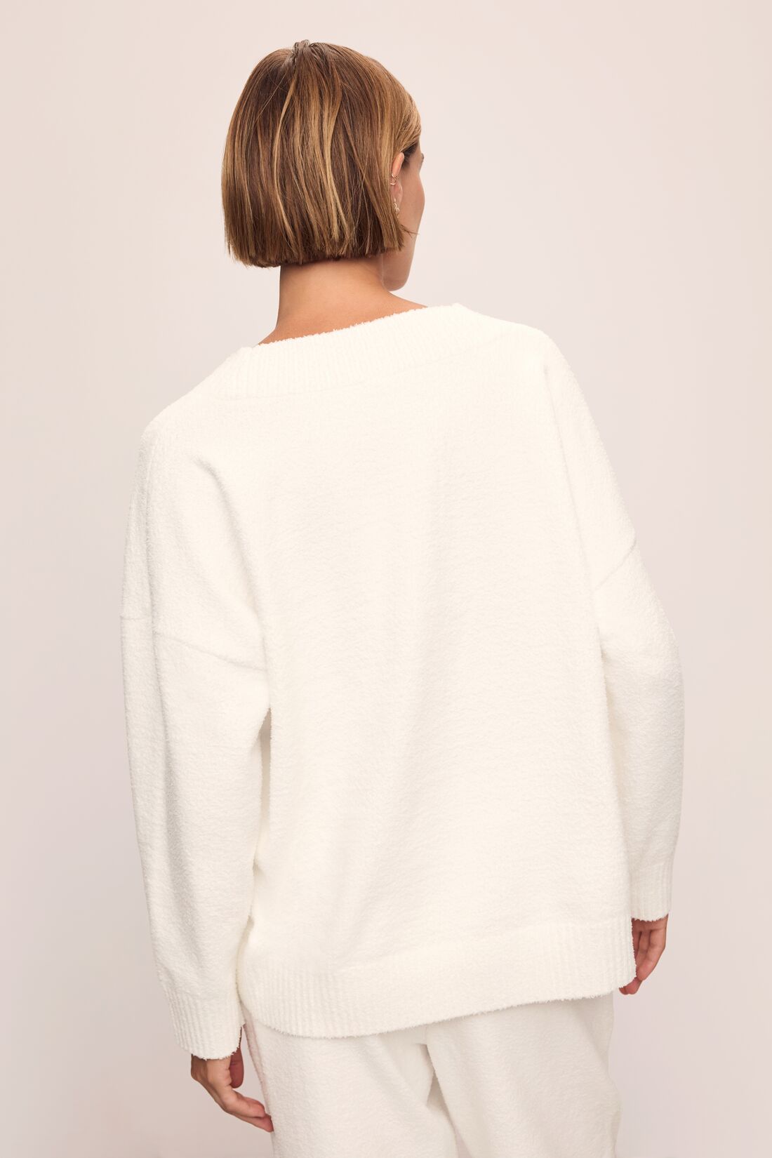 Eberjey Recycled Boucle Boyfriend Oversized V-Neck Sweater