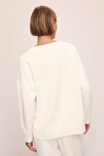 Eberjey Recycled Boucle Boyfriend Oversized V-Neck Sweater