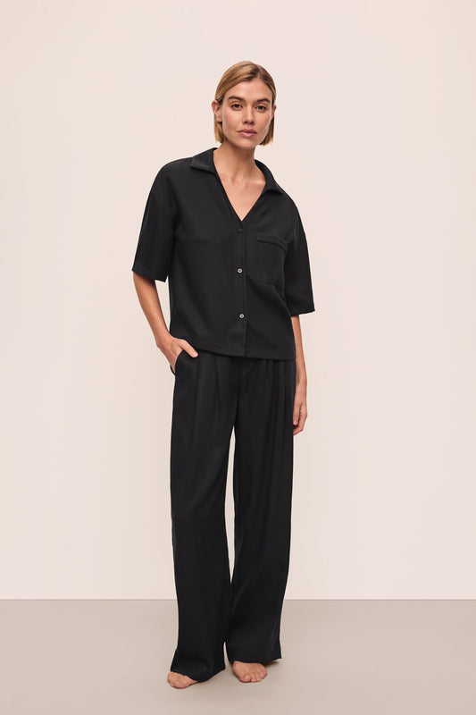 Eberjey Tencel Woven Relaxed Button Front Top