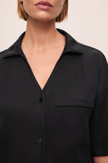 Eberjey Tencel Woven Relaxed Button Front Top